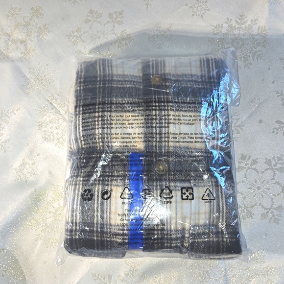 Banana Republic Womens Plaid Flannel Shirt Jacket Black Large NWT - Picture 5 of 6